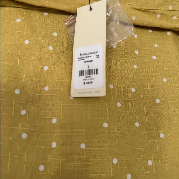 Francesca's Collections Mustard Polka Dot Mini Skirt - Picture 6 of 7